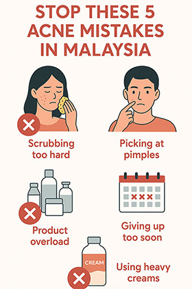  Common mistakes that make pimples come back on face in Malaysia