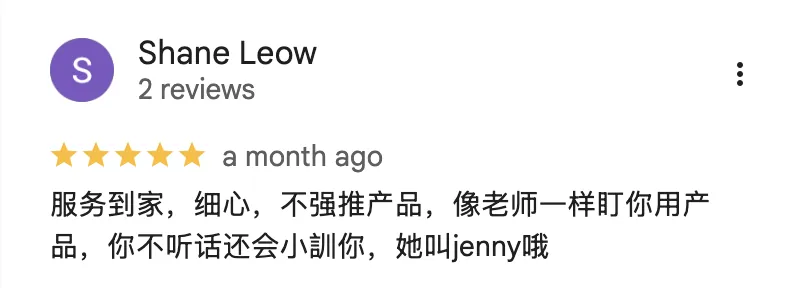Real Google review screenshot